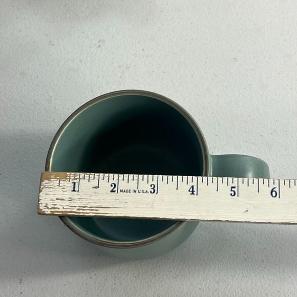 Maison Neuve Riverside Collection Mugs Set of 2 3.5" Cerulean Green Speckled - Picture 4 of 6